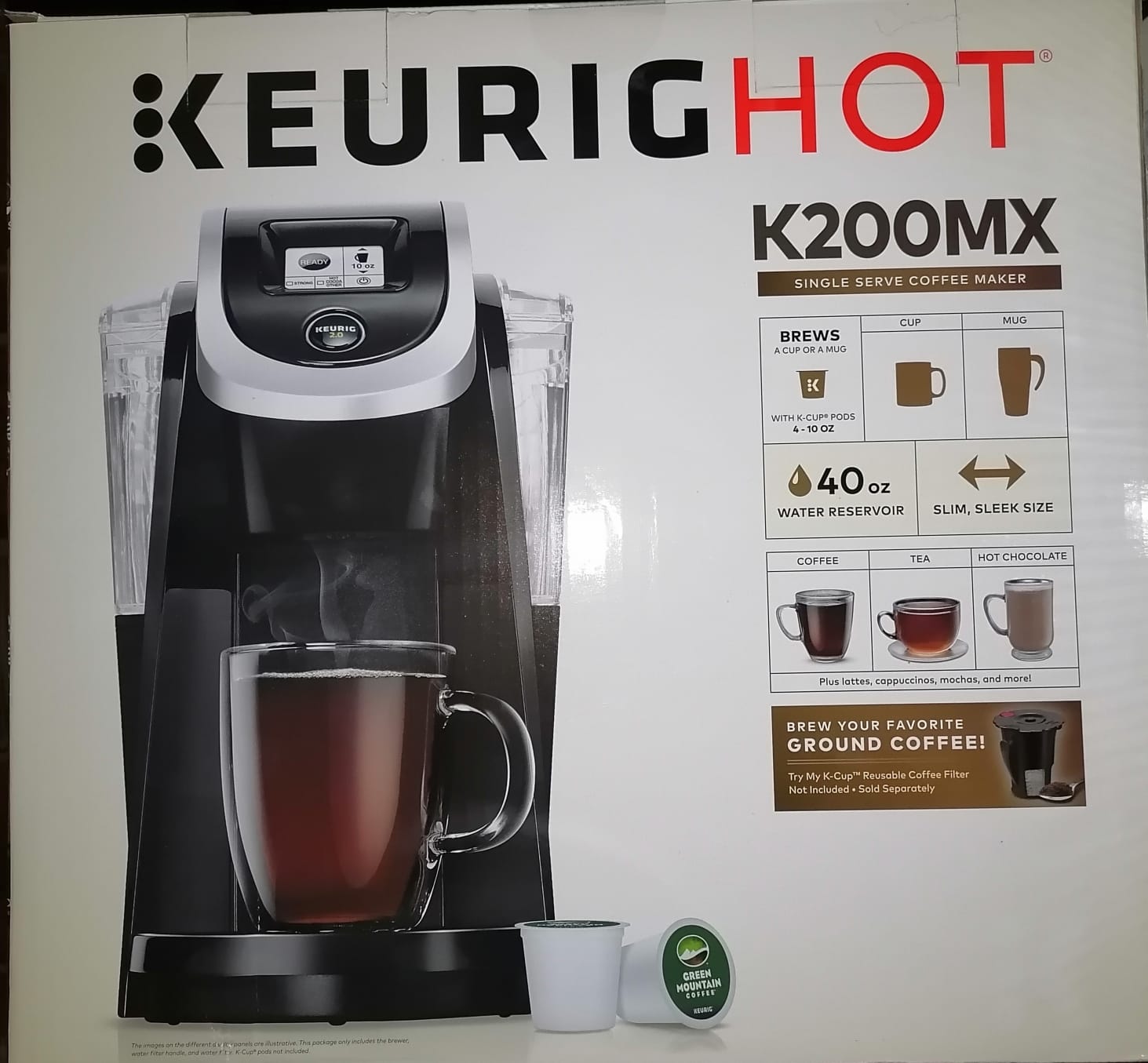 Cafetera Automatica de Capsulas Keurig K-200 MX Negra
