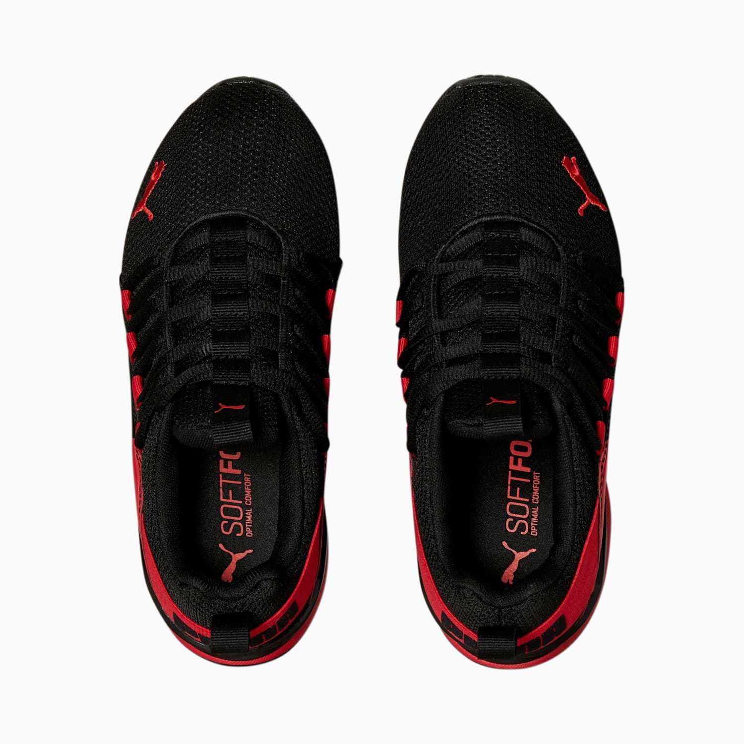 Tenis Puma Axelion Break Negro Rojo de Niños