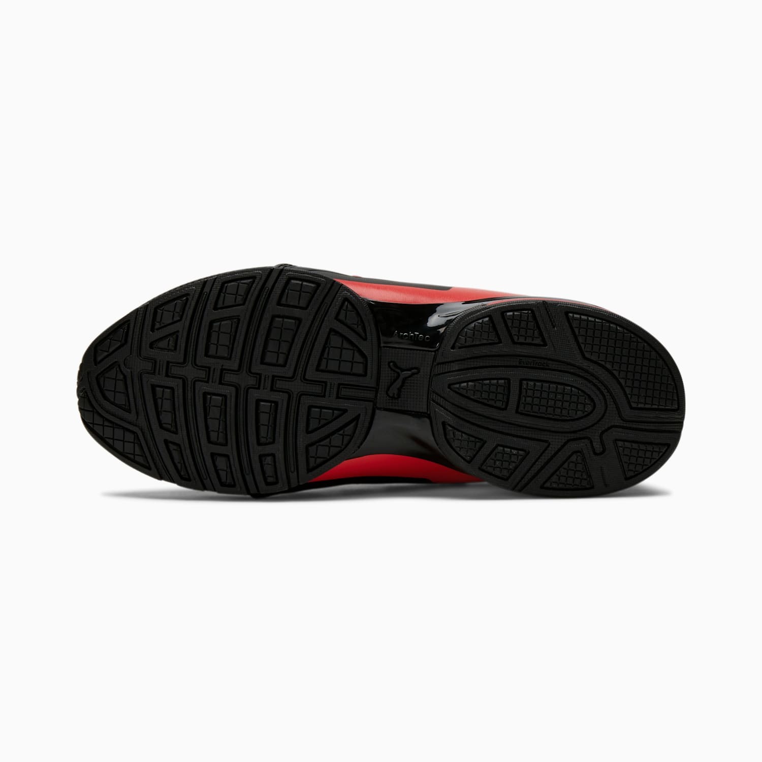 Tenis Puma Axelion Break Negro Rojo de Niños
