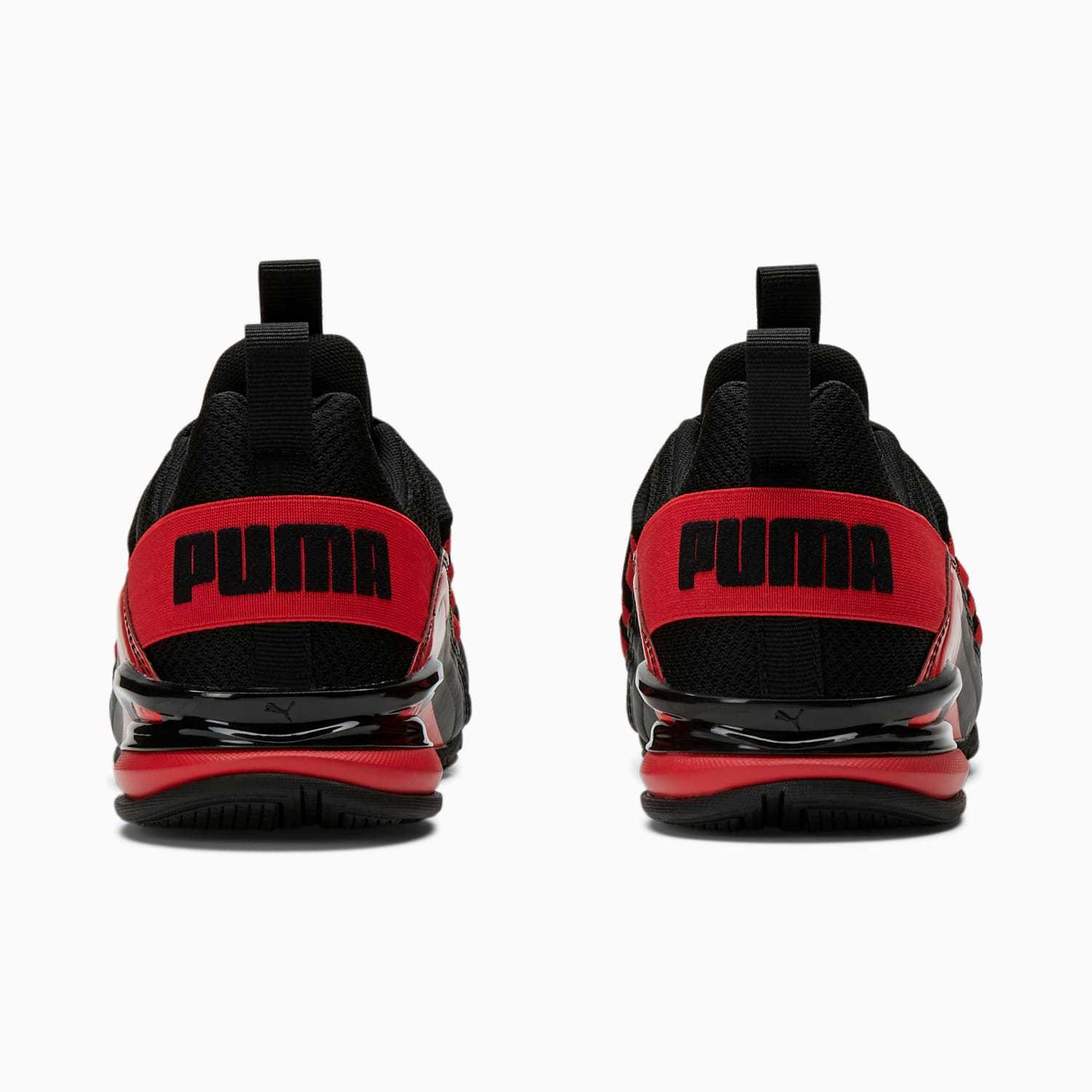 Tenis Puma Axelion Break Negro Rojo de Niños