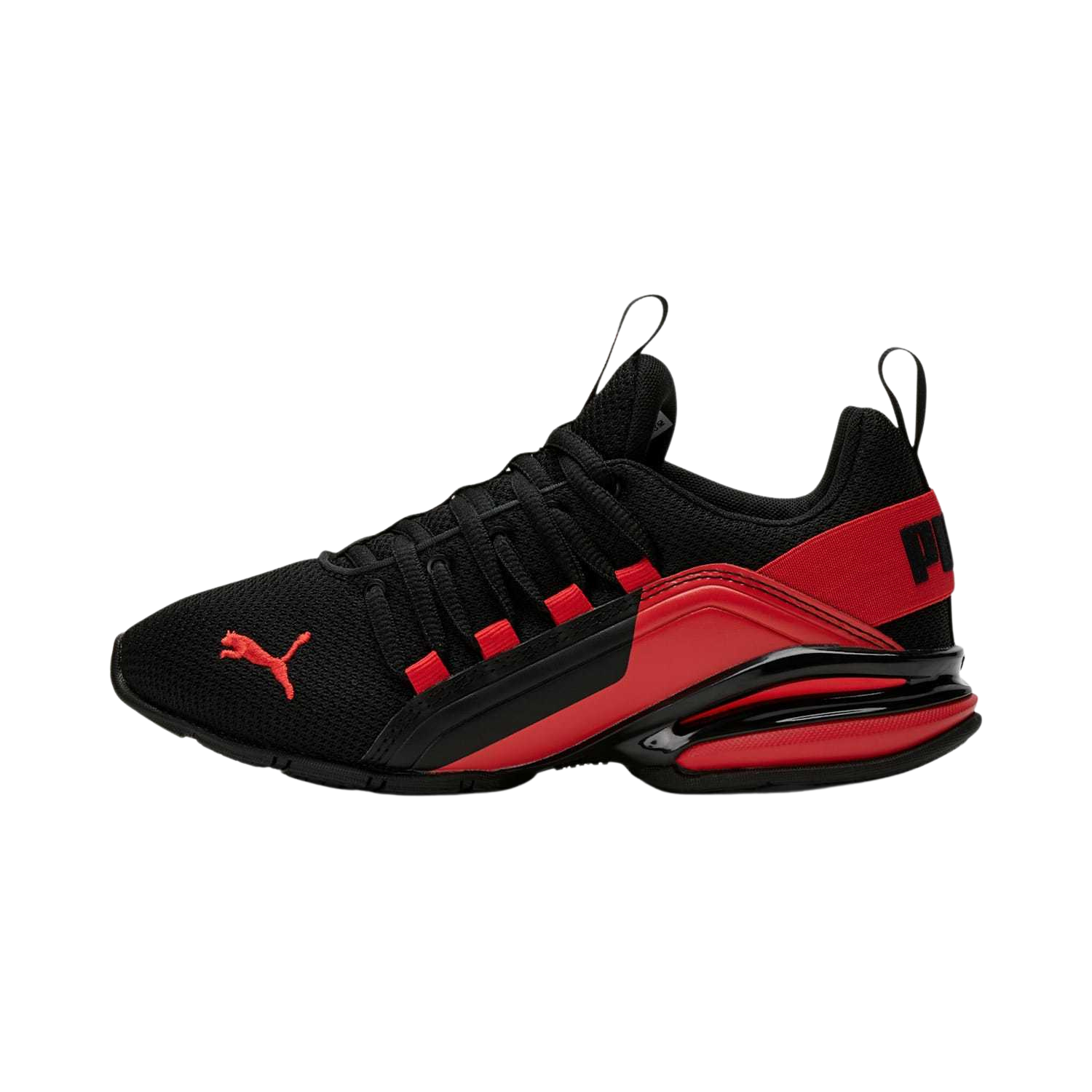 Tenis Puma Axelion Break Negro Rojo de Ninos