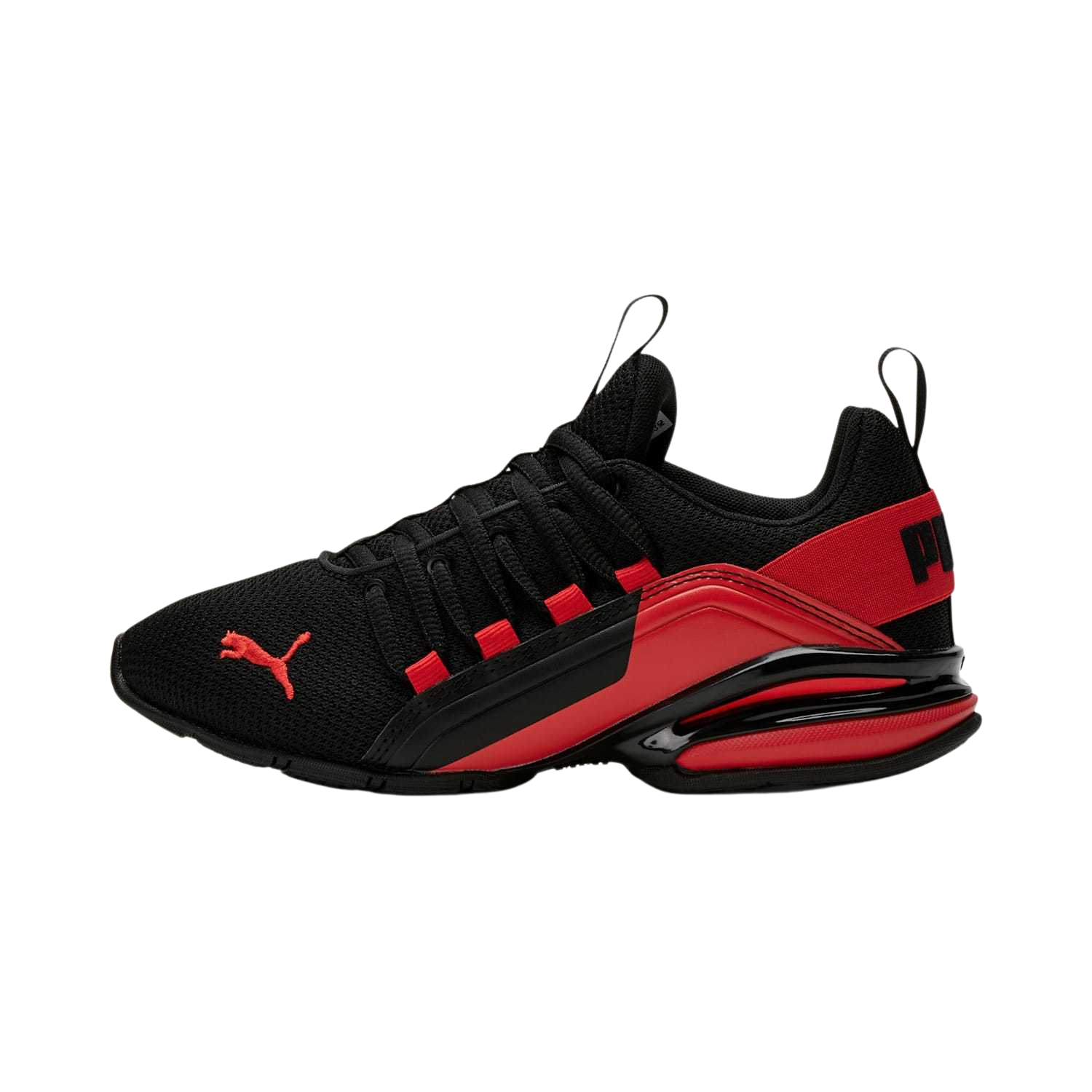 Tenis Puma Axelion Break Negro Rojo de Niños