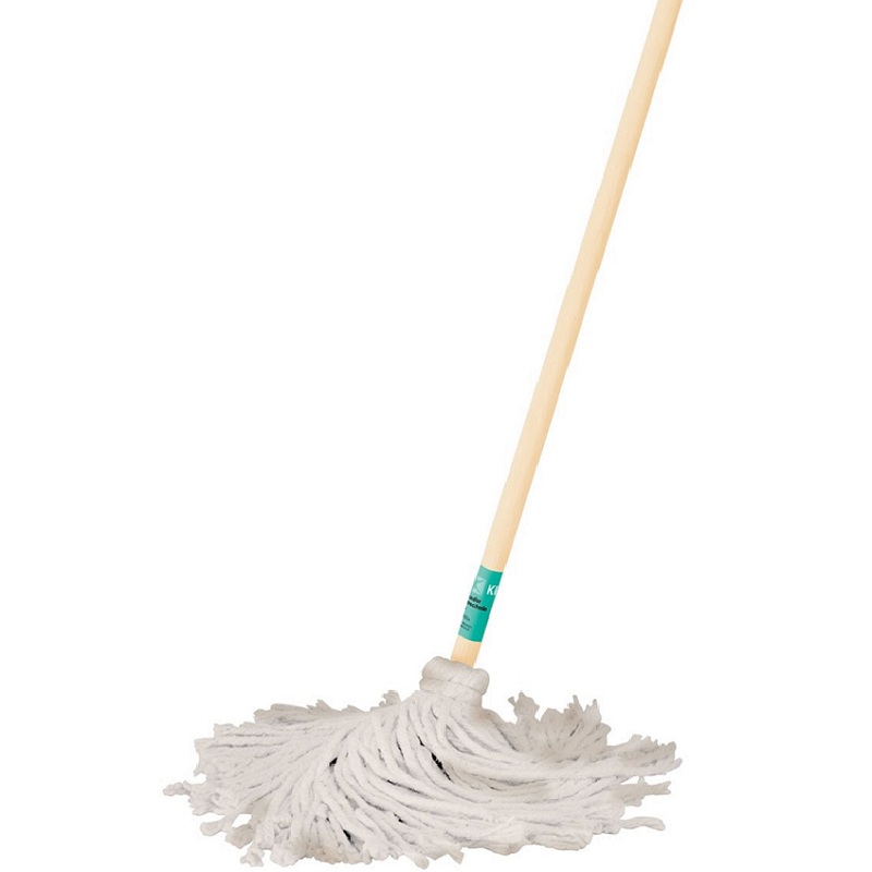 Paquete Kit de 6 Trapeadores Tipo Mechudo de algodón con bastón de madera para Limpieza en general Gran Absorción retención de líquidos