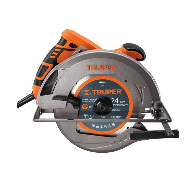 Sierra Circular Truper para Cortar Madera Profesional de 7 1/4 de 1500W SICI-7-1/4A3 Corta Tabla Polines Vigas