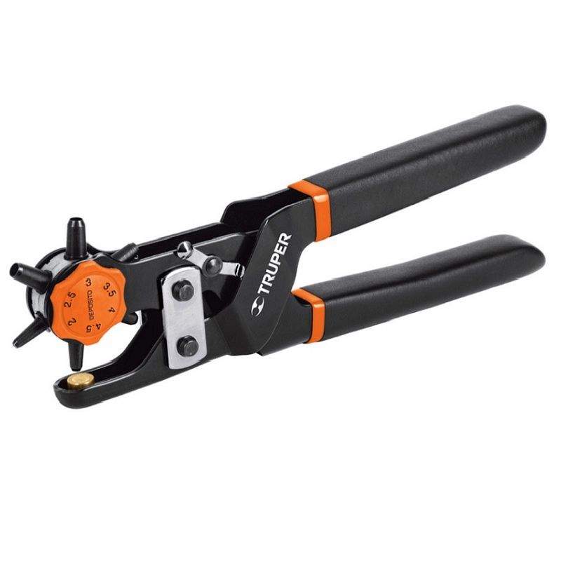 Perforadora -Pinza Sacabocados 9" (23 cm) ,para perforaciones en cuero,lona ,plástico y cartón PSA-9 TRUPER 