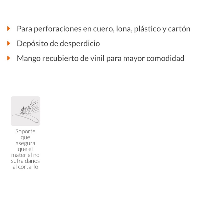 Perforadora -Pinza Sacabocados 9" (23 cm) ,para perforaciones en cuero,lona ,plástico y cartón PSA-9 TRUPER 