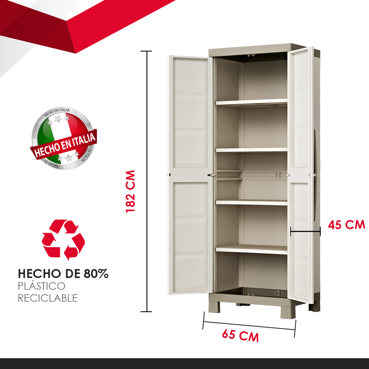 Armario Excellence Alto Keter Organizador Con Repisas