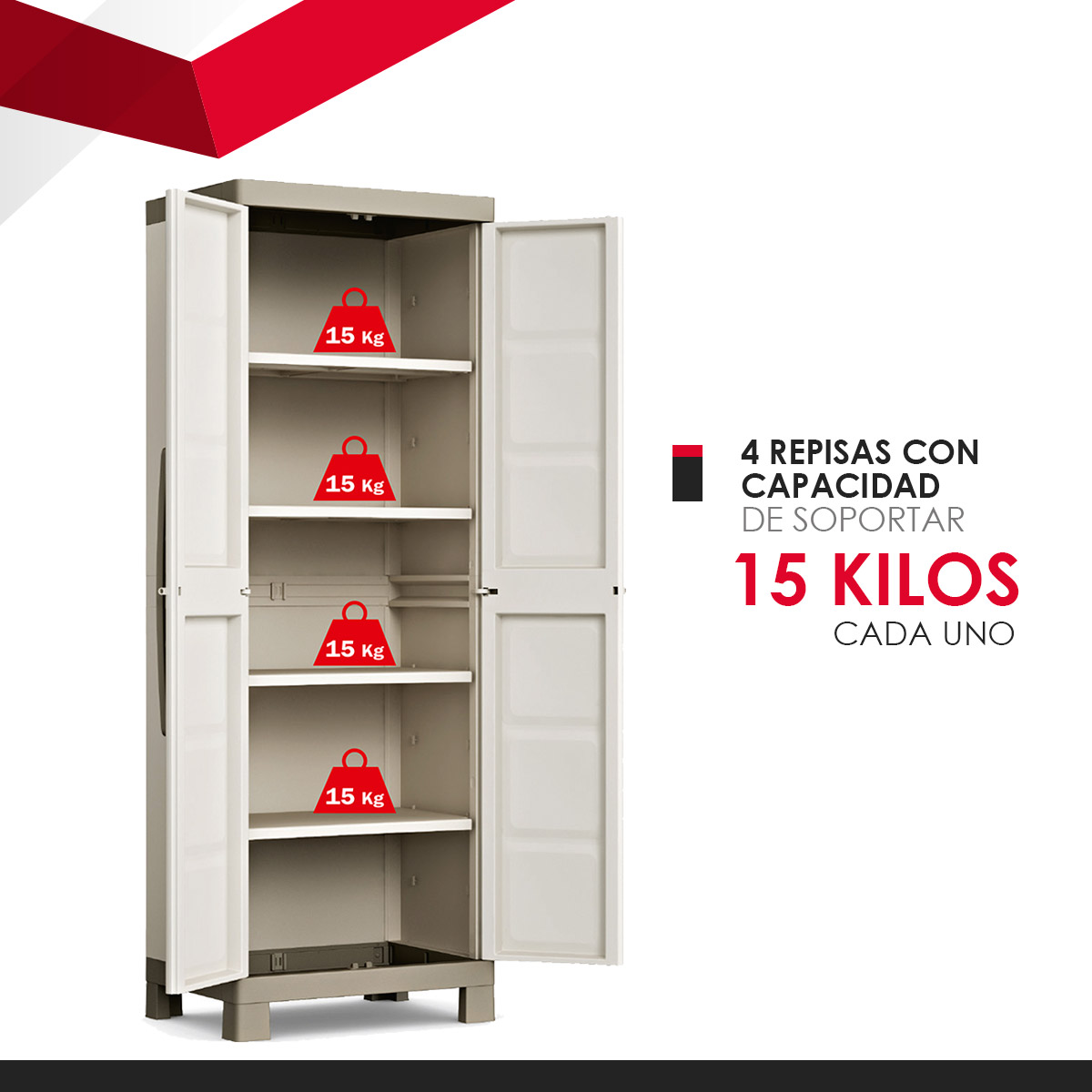 Armario Excellence Alto Keter Organizador Con Repisas