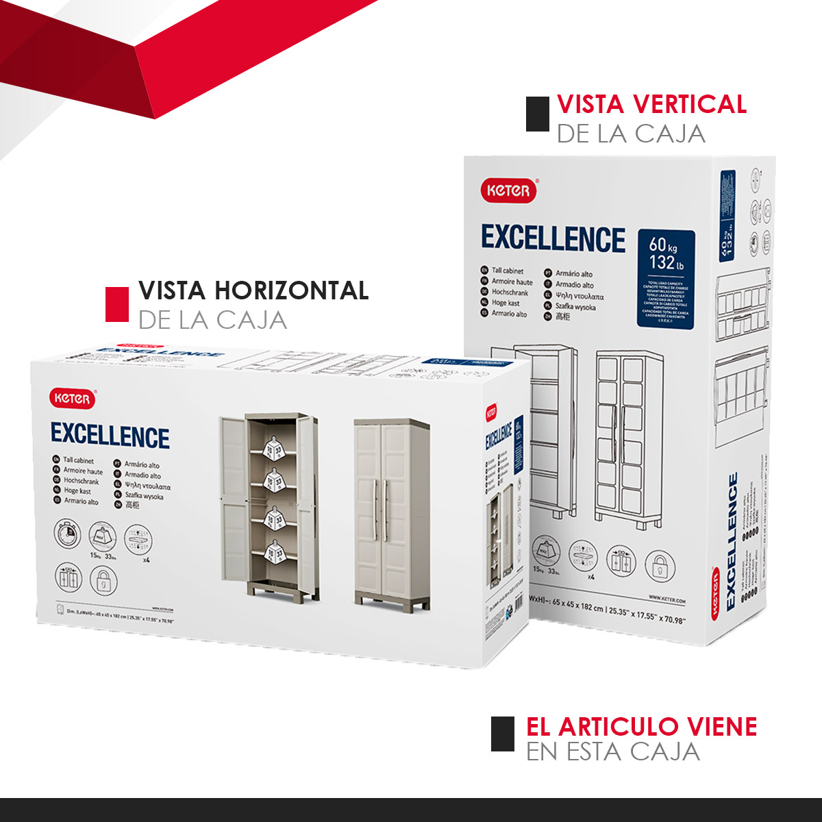 Armario Excellence Alto Keter Organizador Con Repisas