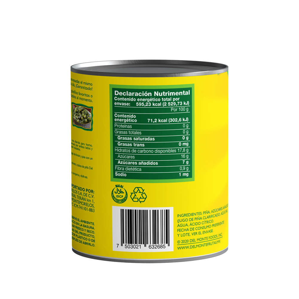 Trozos de Piña en Almíbar Del Monte 836g