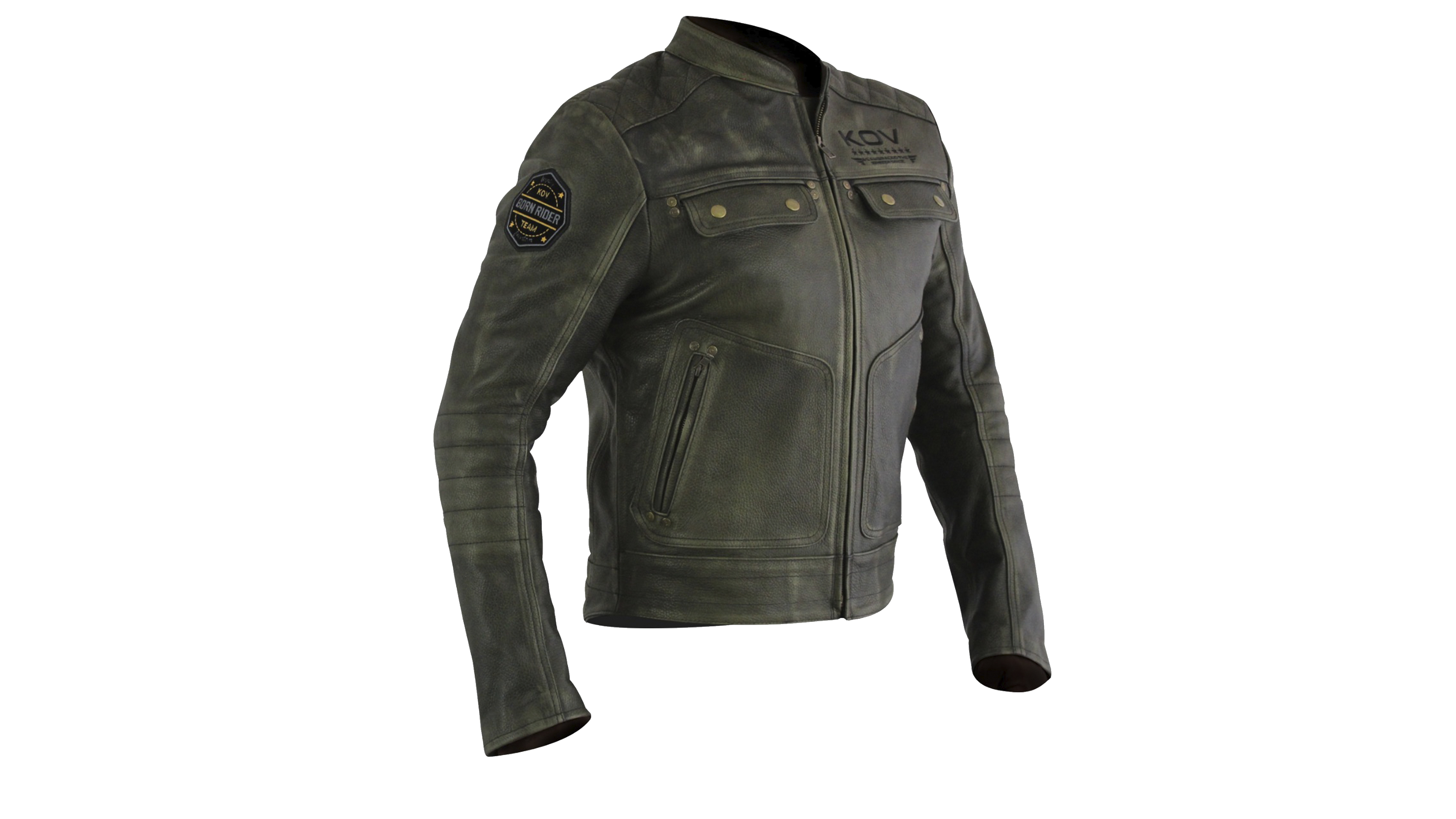 Kov Chamarras De Piel Moto CHAMARRA DE PIEL PARA MOTOCICLISTA CON