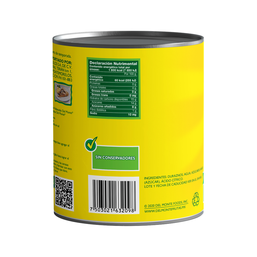 Durazno en Mitades en Almíbar 3kg