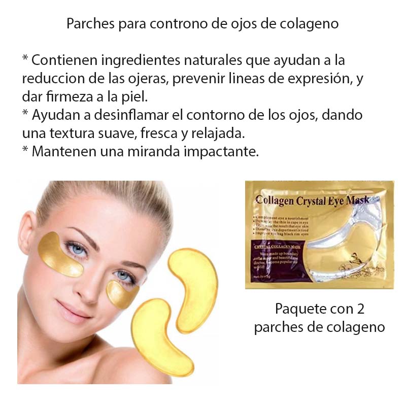 Parches Contorno Ojos Anti Ojeras Colágeno Dorado Facial Anti arrugas 1 pieza 