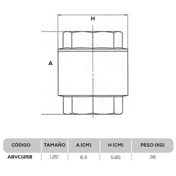 Válvula Check Anti-retorno Tuberías Hasta 1 1/4  Nptvertical