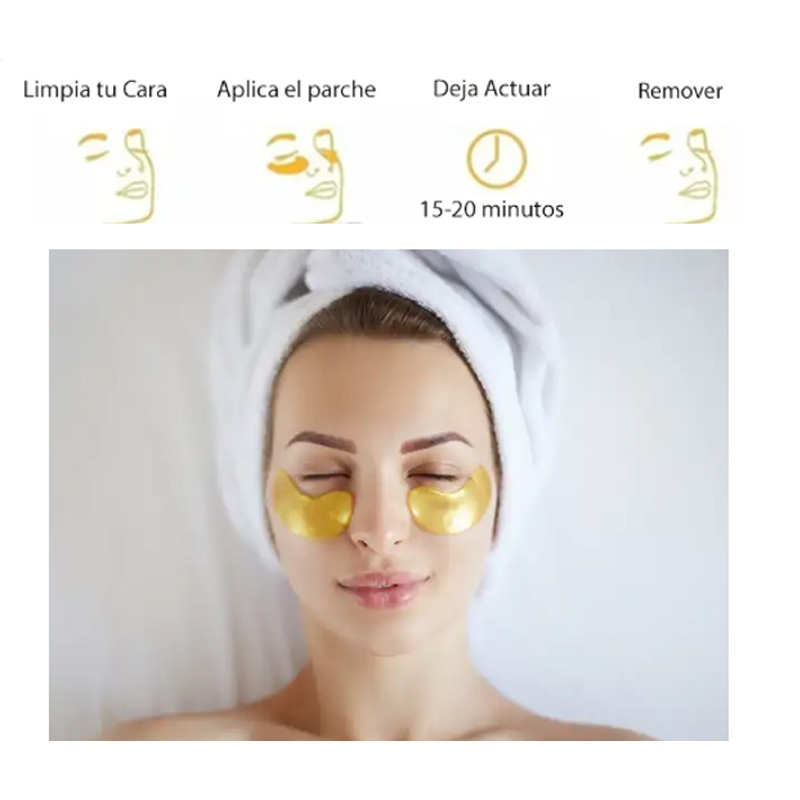 Parches Contorno Ojos Anti Ojeras Colágeno Dorado Facial Anti arrugas 1 pieza 