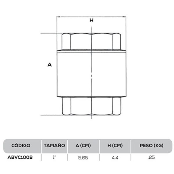 Válvula Check Anti-retorno Tuberías Hasta 1  Npt En Vertical