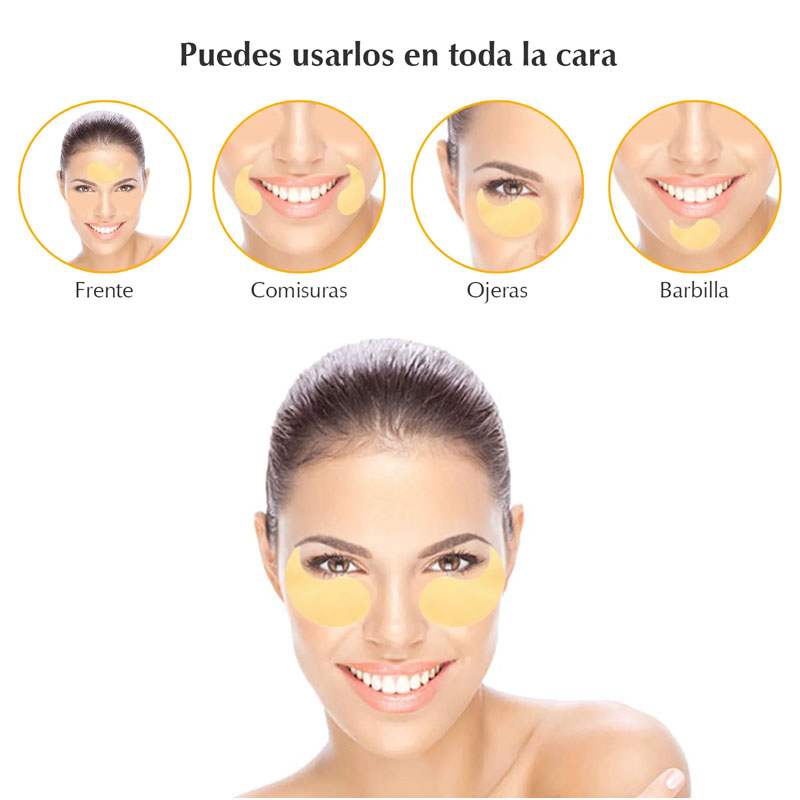 Parches Contorno Ojos Anti Ojeras Colágeno Dorado Facial Anti arrugas 1 pieza 