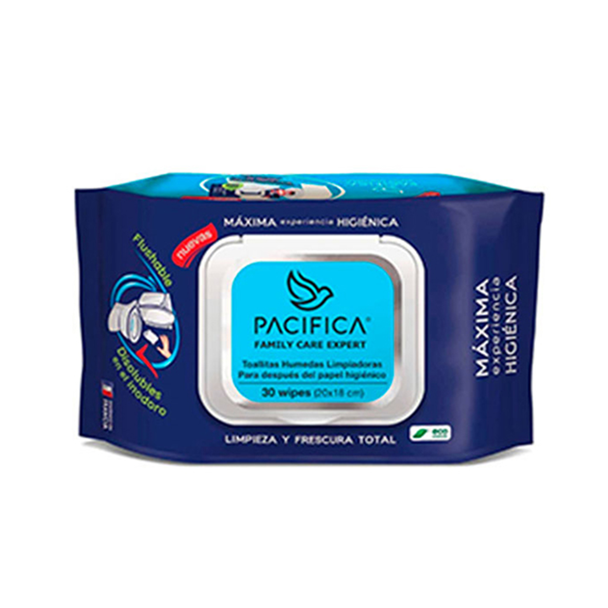 Toallitas Húmedas Pacifica Flushable 30 Toallitas