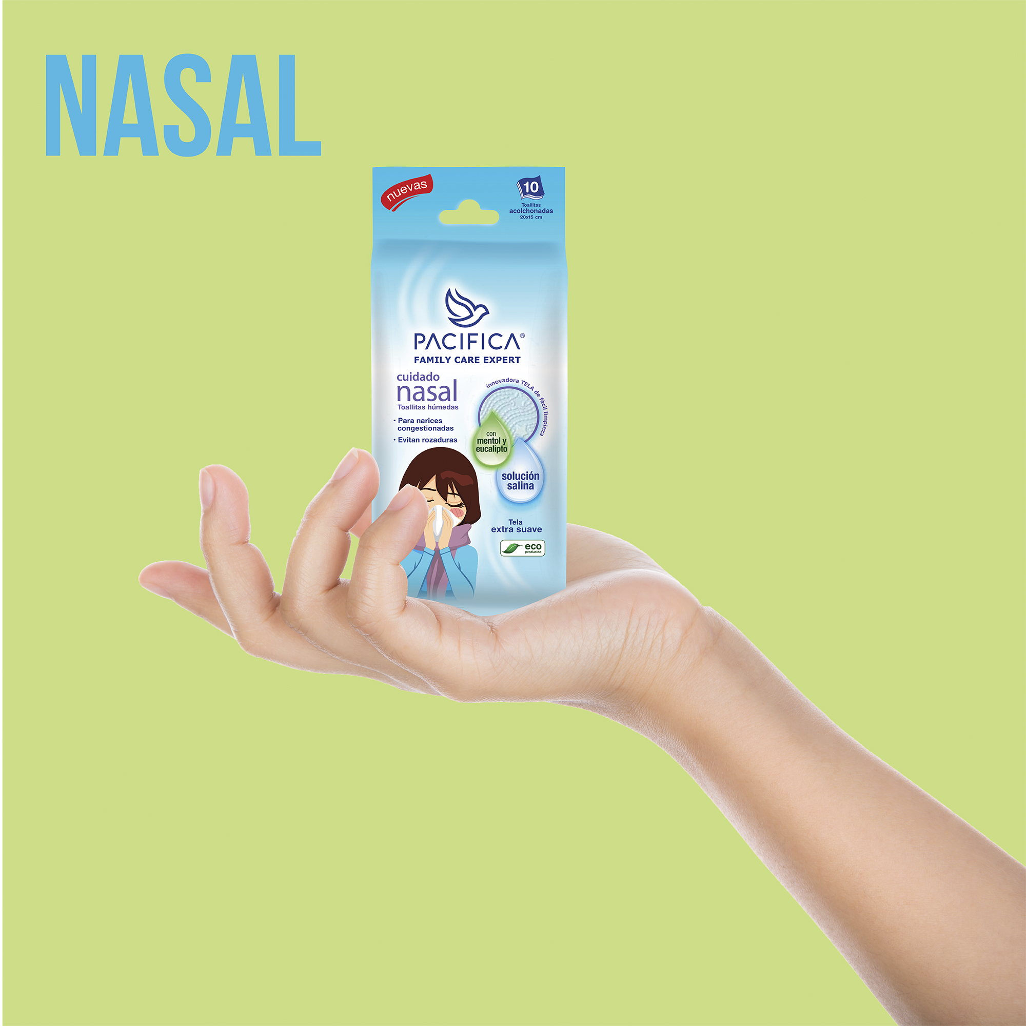 Toallitas Húmedas Pacifica Cuidado Nasal 10 Toallitas 