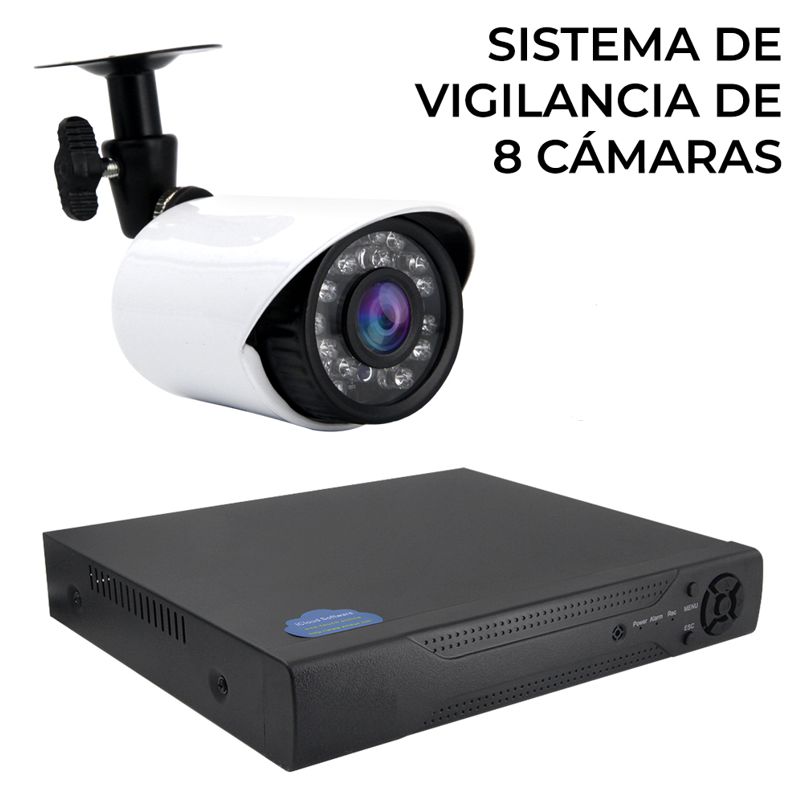 KIT DE 8 CAMARAS DE VIDEOVIGILANCIA VISION NOCTURNA + DVR CCTV, VIGILA DESDE TU CELULAR