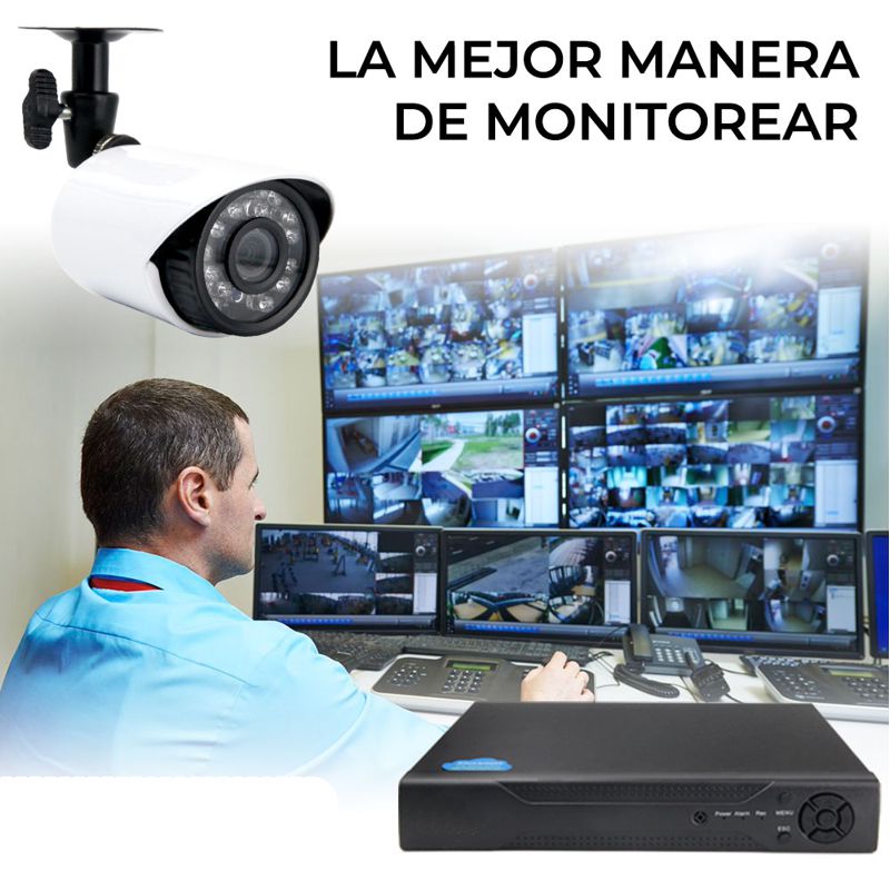 KIT DE 8 CAMARAS DE VIDEOVIGILANCIA VISION NOCTURNA + DVR CCTV, VIGILA DESDE TU CELULAR