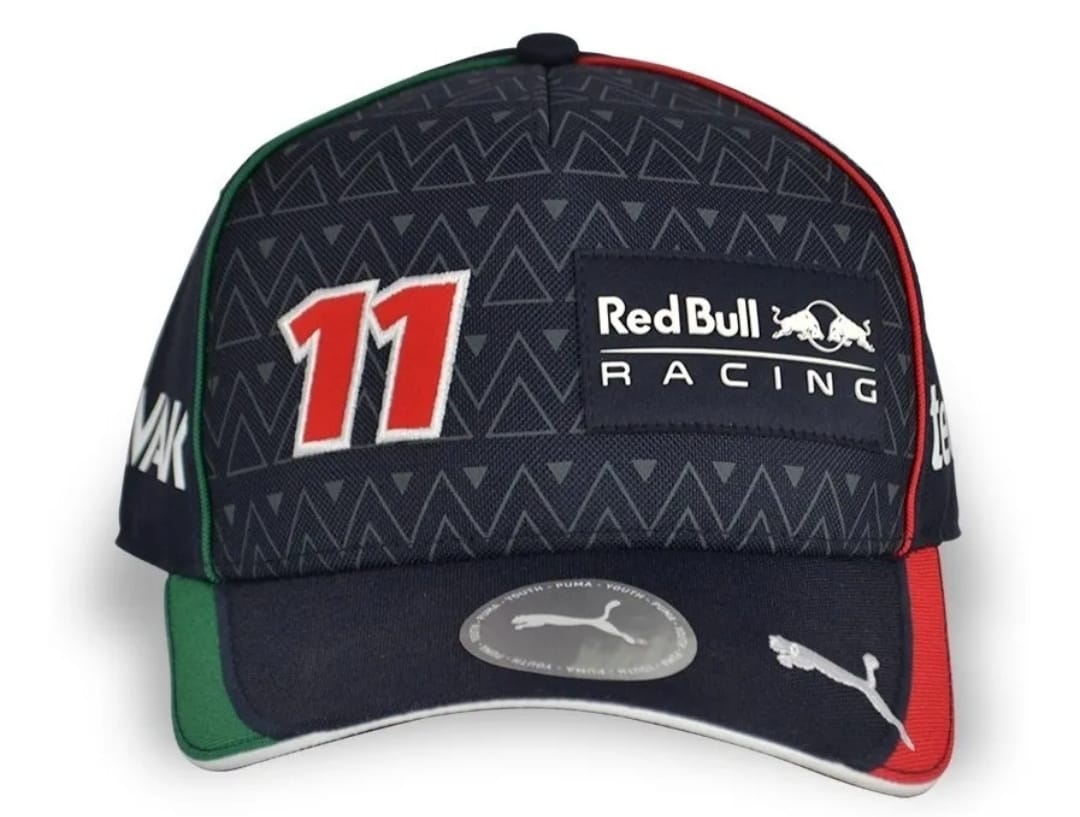 Gorra checo pérez puma red bull fórmula uno edición especial gran premio de México