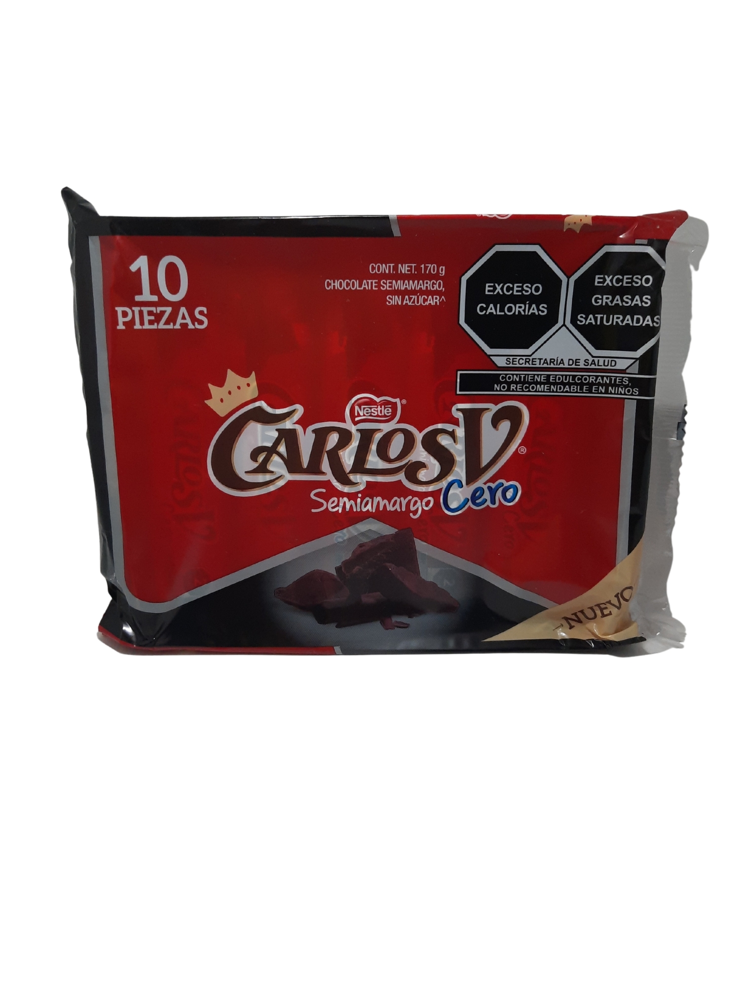 Chocolate Nestle Carlos V Semiamargo Cero 10 Pz 170g