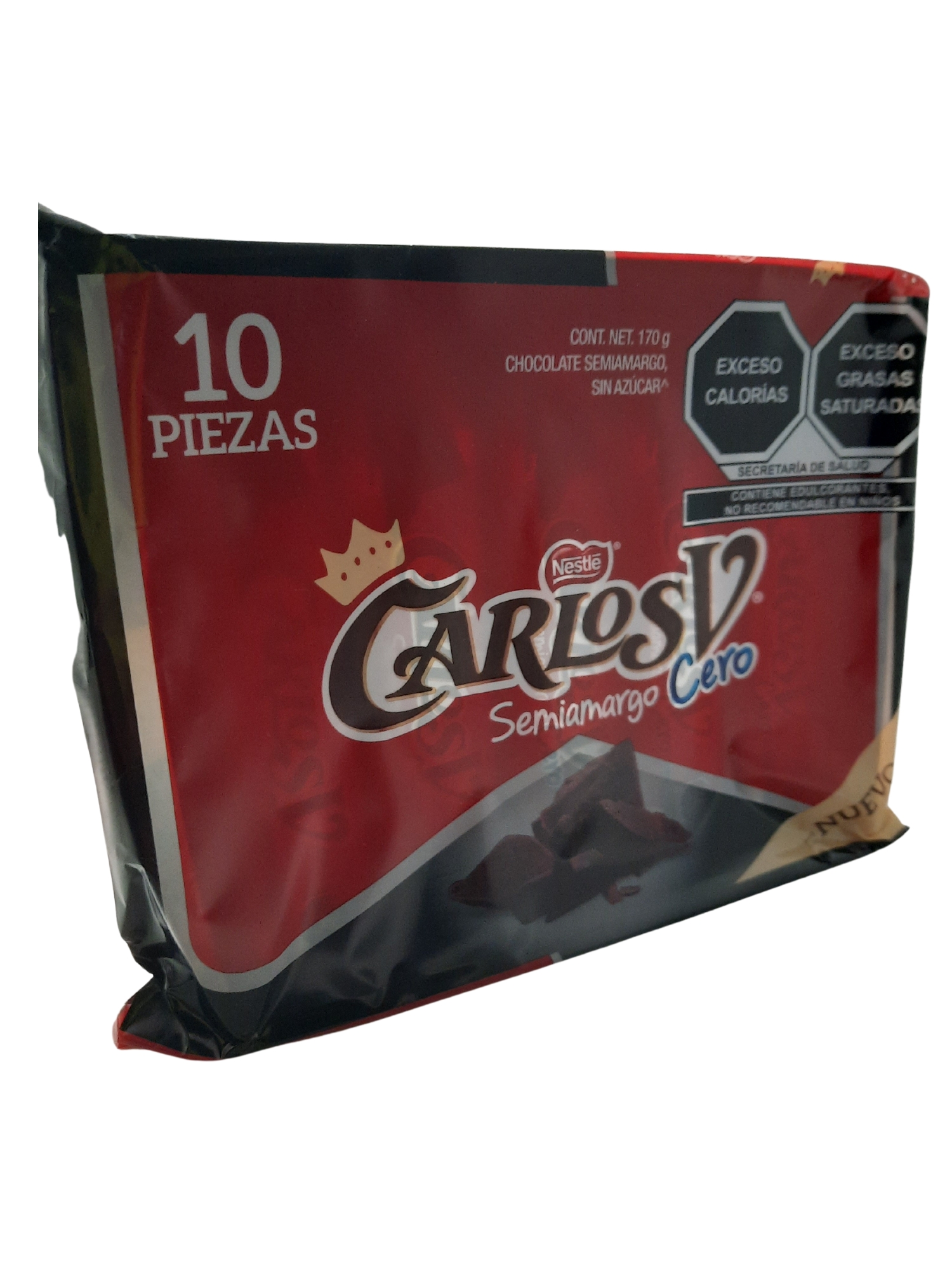 Chocolate Nestle Carlos V Semiamargo Cero 10 Pz 170g