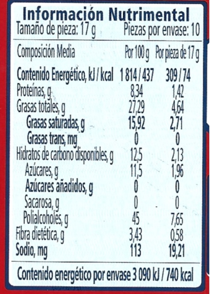 Chocolate Nestle Carlos V Cero 10 Pz 170g