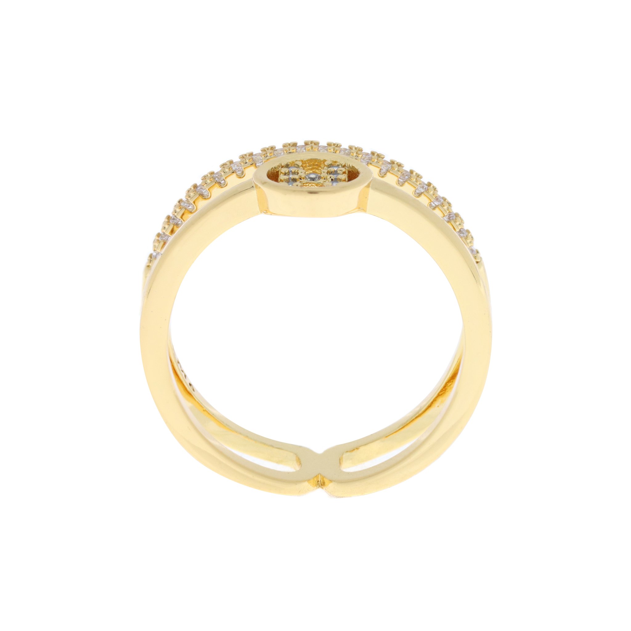 Anillo de doble tira con la letra "H"