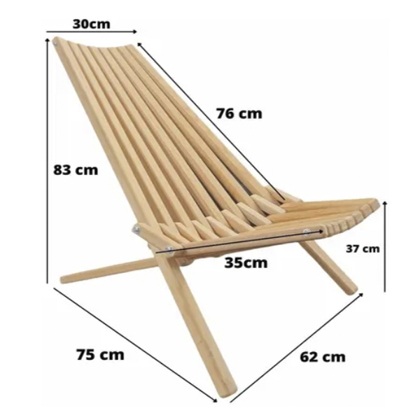 Silla Abanico De Madera Plegable Jardin Casa Adulto