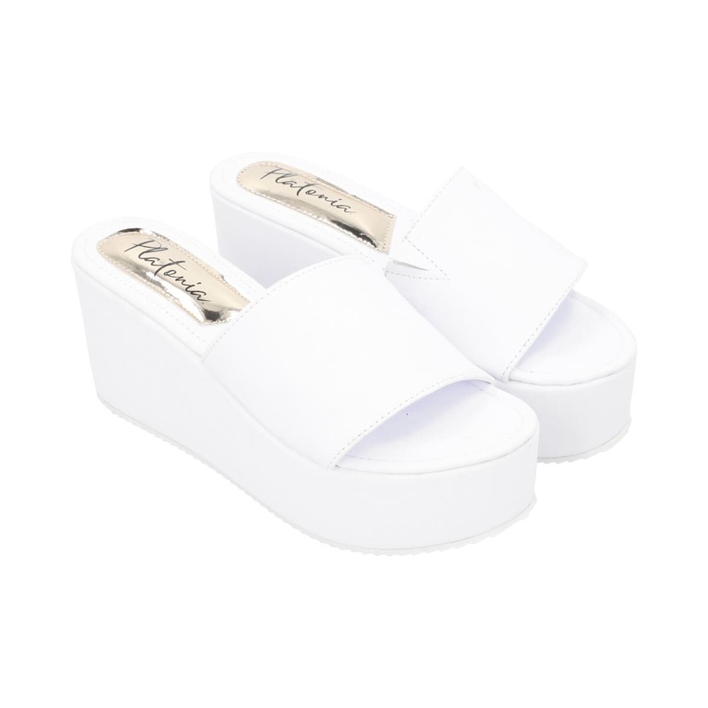Sandalia De Plataforma Casual Blanco Para Mujer