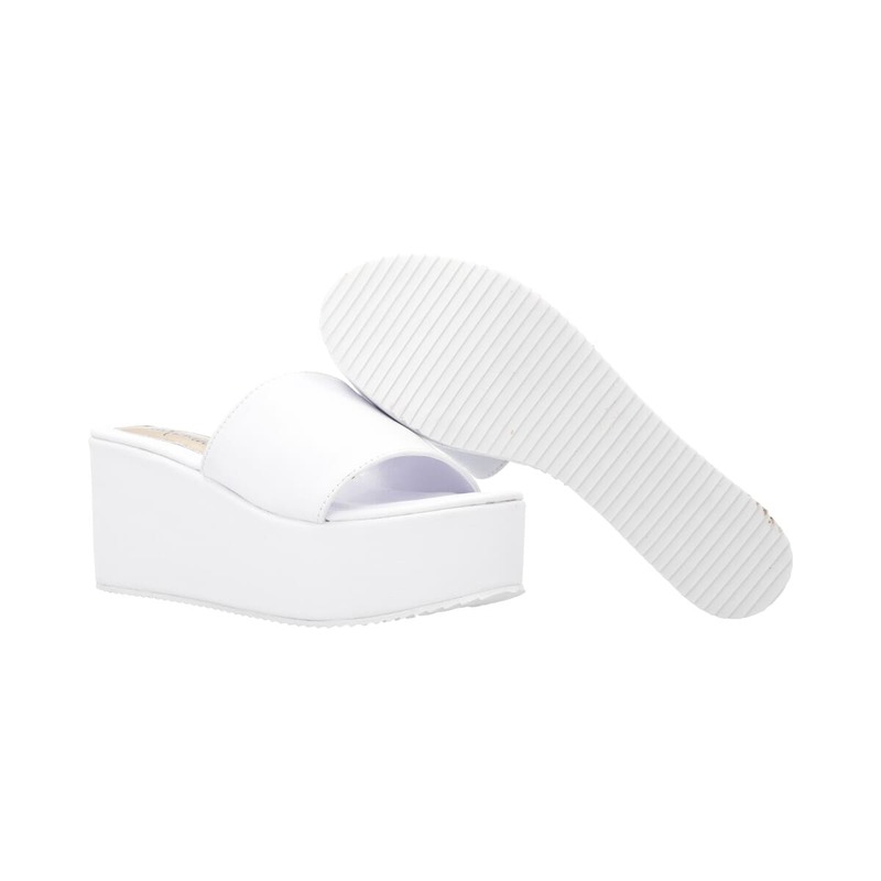 Sandalia De Plataforma Casual Blanco Para Mujer