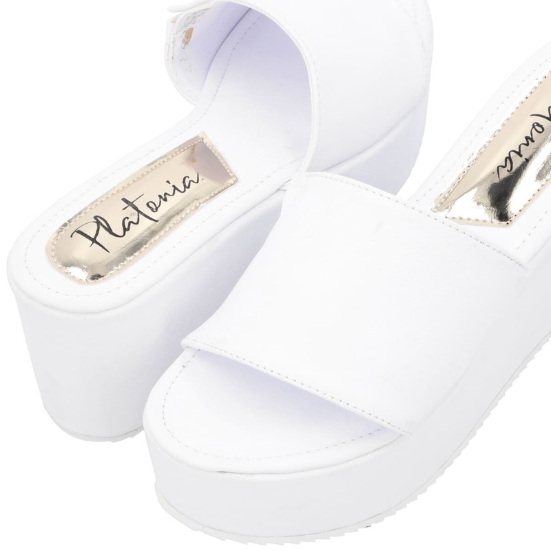 Sandalia De Plataforma Casual Blanco Para Mujer