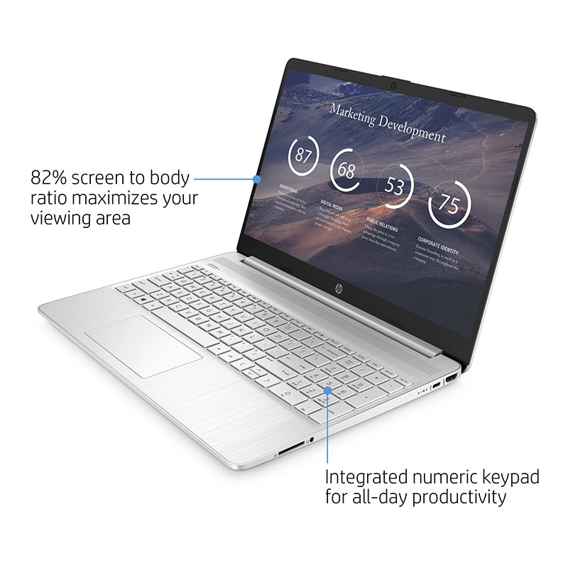 Laptop Hp 15.6 Disco Sólido 128gb Ryzen 3, 4gb Ram Silver + Celular de regalo