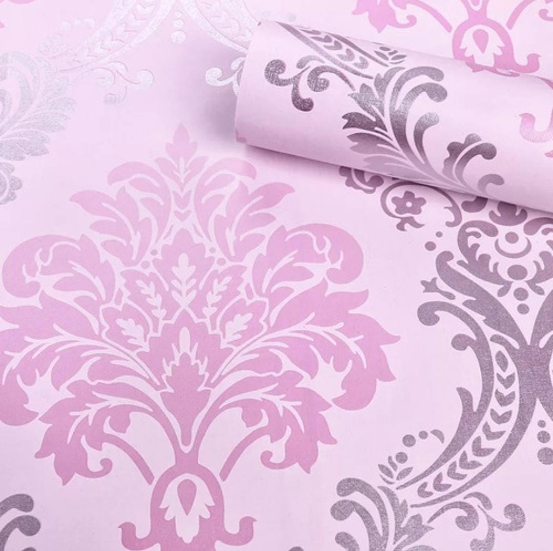 PAPEL TAPIZ VINIL CON ADHESIVO ROLLO 10 M ROSA
