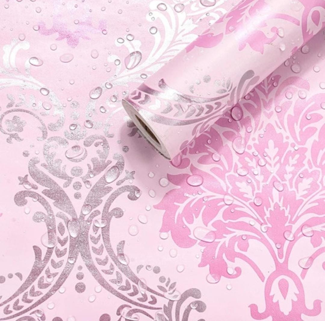 PAPEL TAPIZ VINIL CON ADHESIVO ROLLO 10 M ROSA