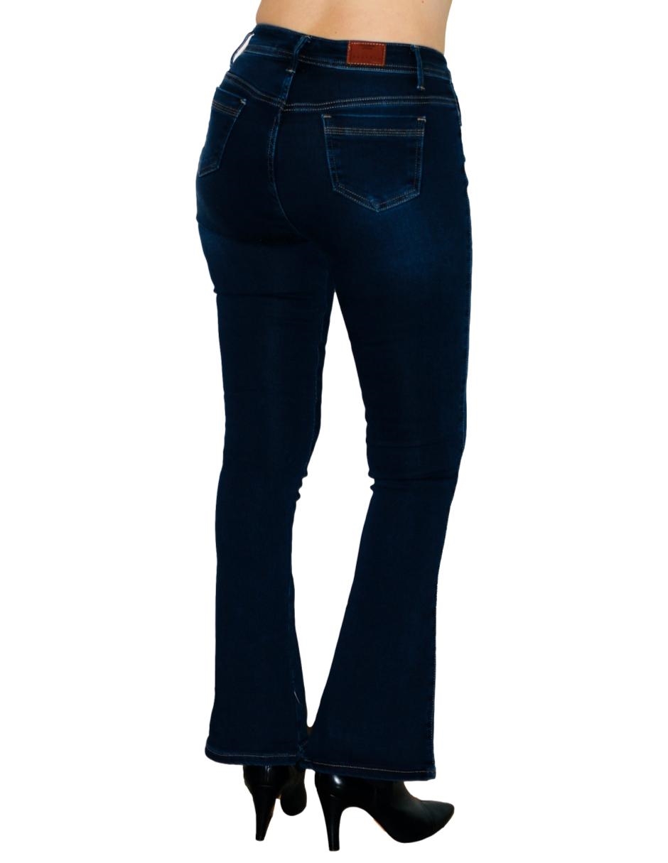 Jeans pantalon mezclilla Naranja acampanado rasgado roto destruccion mujer