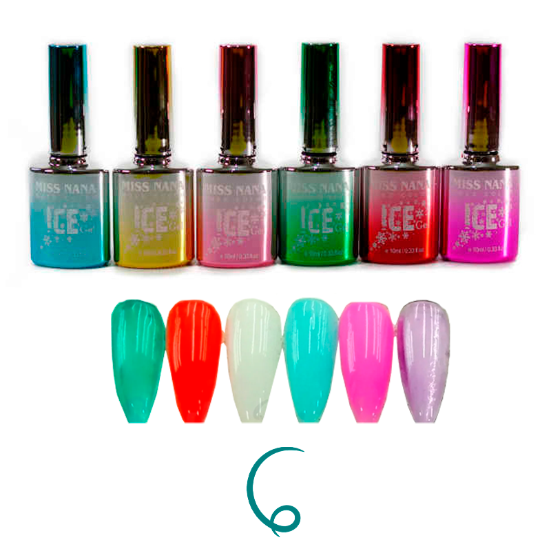 6 Esmaltes Ice Gama Vitral Decoración De Uñas