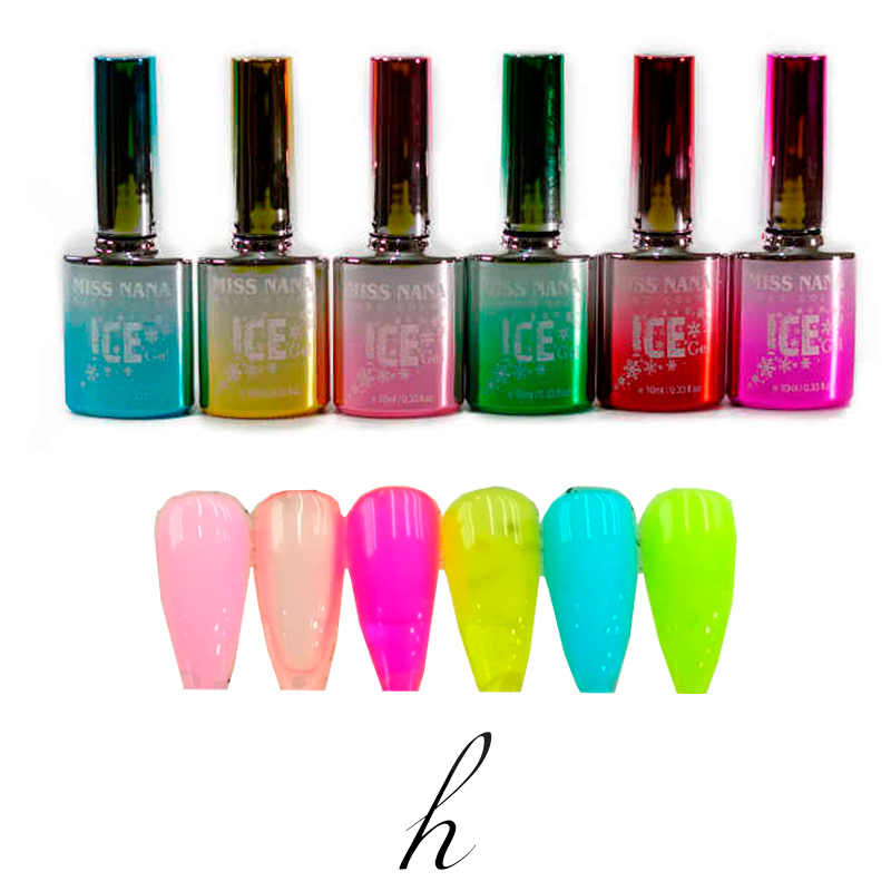 6 Esmaltes Ice Gama Vitral Decoración De Uñas
