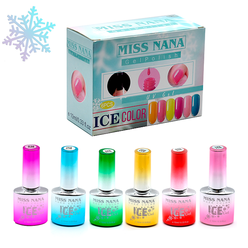 6 Esmaltes Ice Gama Vitral Decoración De Uñas