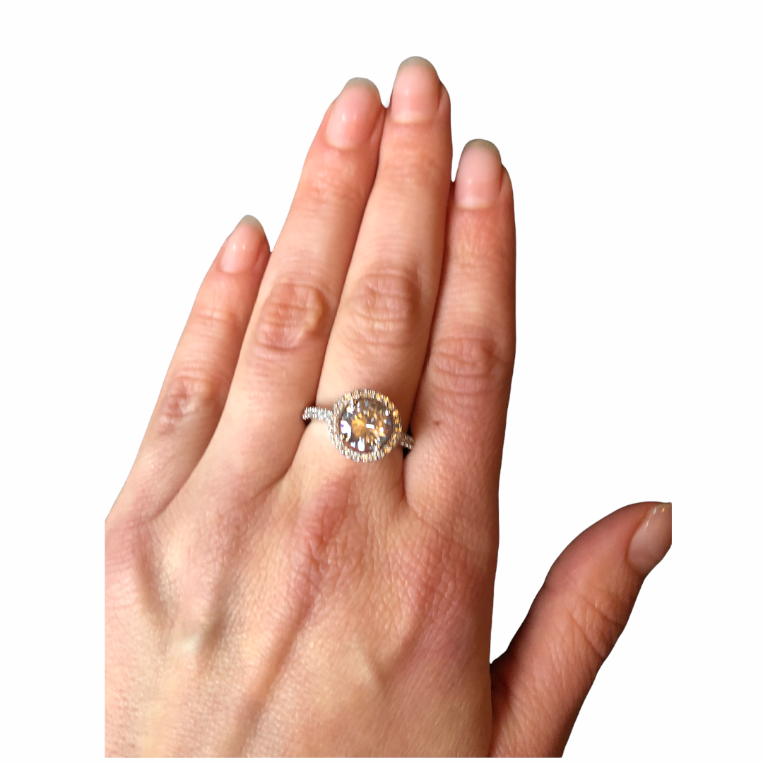 Anillo Compromiso Corte Princesa Zirconias Cúbicas Amour Plata 925