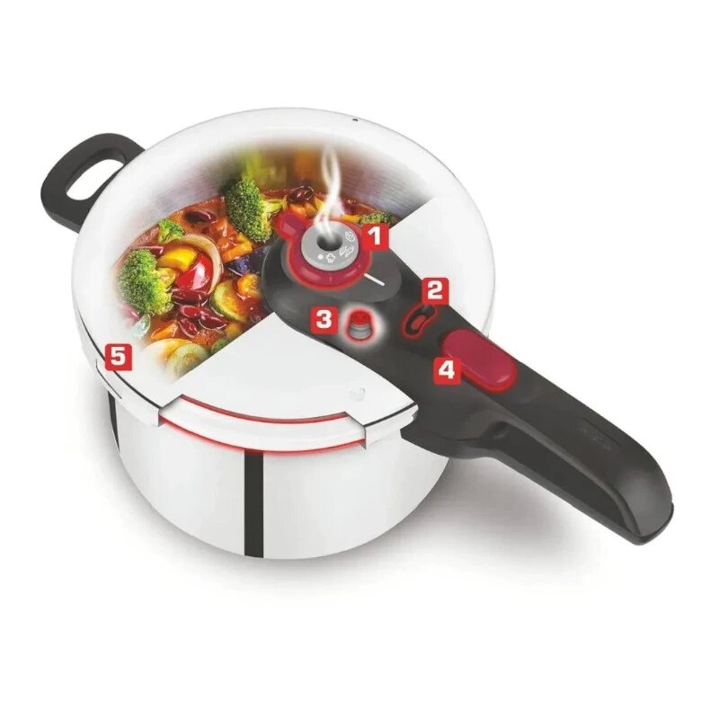 Olla de Presión T-Fal P2530753 6 Lt SECURE 5 Neo Acero Inoxidable