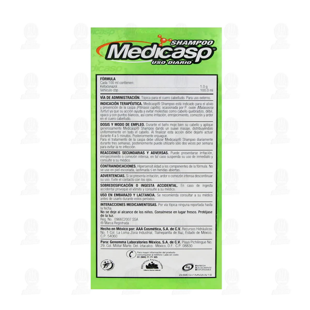 Shampoo Medicasp 597178 Contenido 2 Piezas De 130ml CST