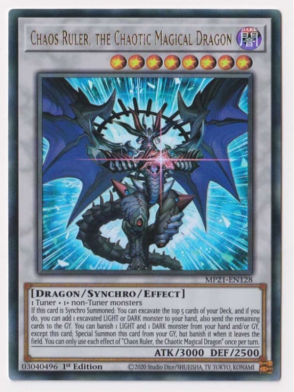 YUGIOH CHAOS RULER, THE CHAOTIC MAGICAL DRAGON ULTRA RARA MP21-EN128
