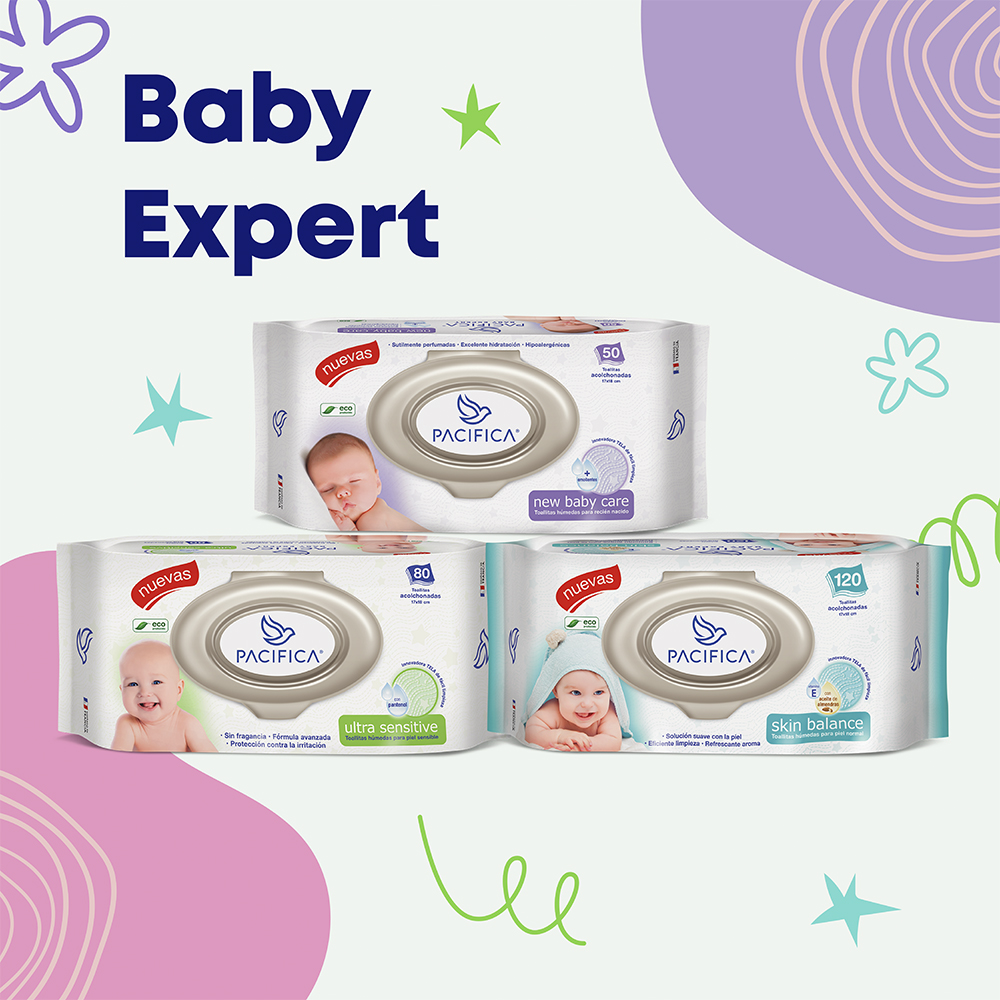 Toallitas Húmedas Para Bebé Pacifica Skin Balance 120 Toallitas