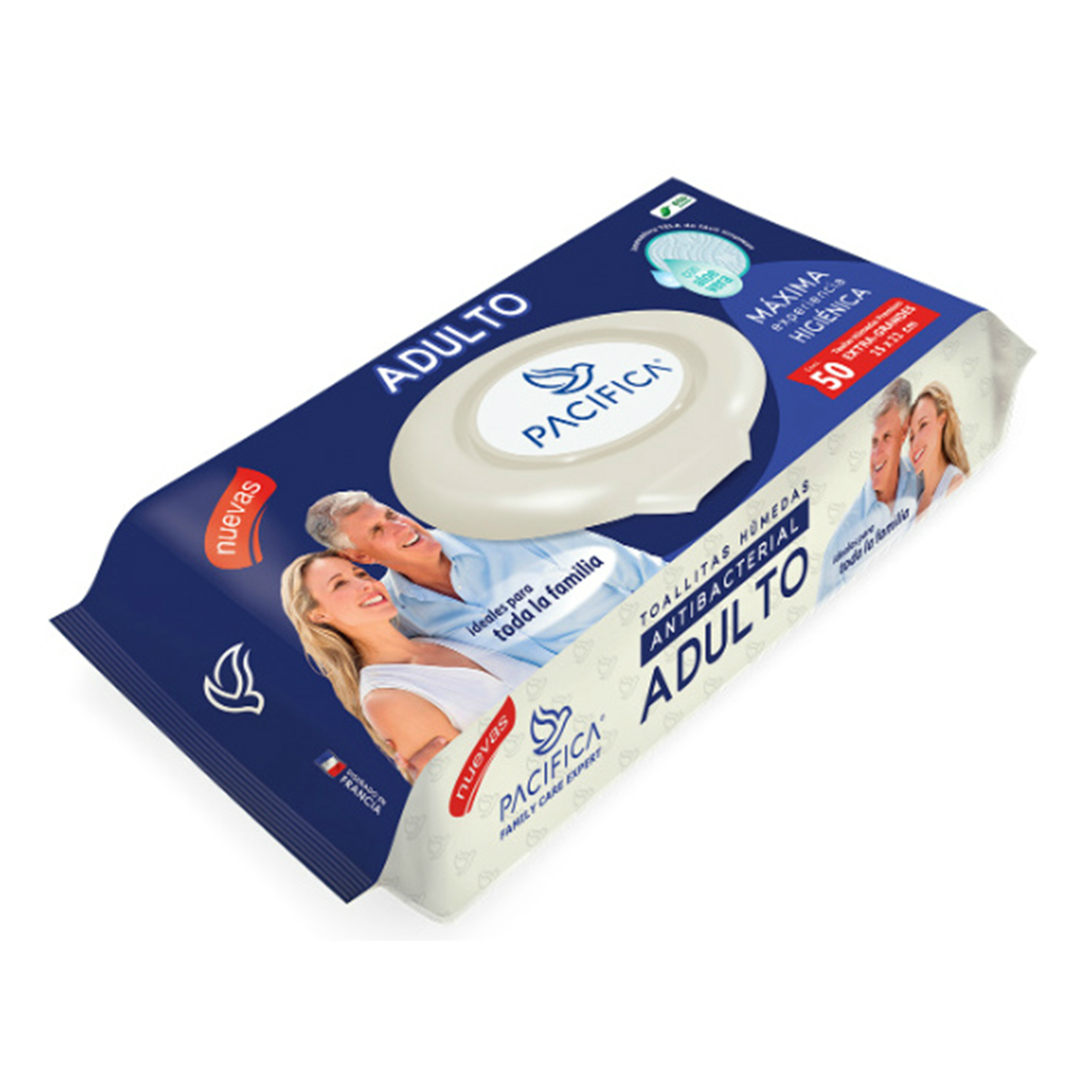 Toallitas Húmedas Pacifica para Adulto 50 Toallitas