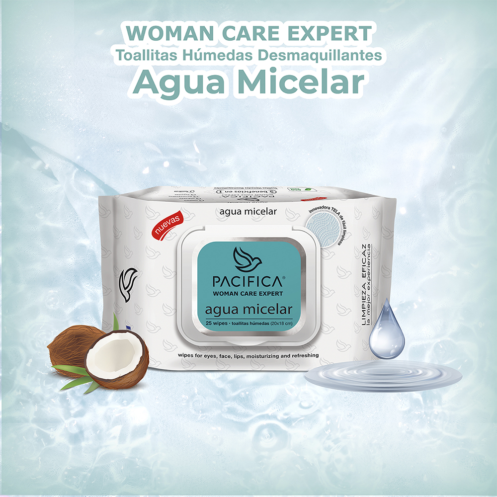 Toallitas Húmedas Desmaquillantes Pacifica Agua Micelar 300 Toallitas
