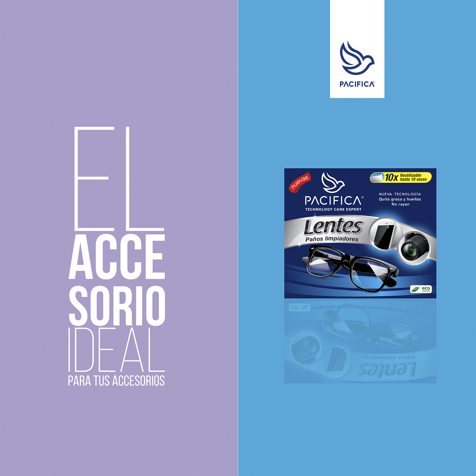 Paños Secos Pacifica Limpia Lentes 60 Paños