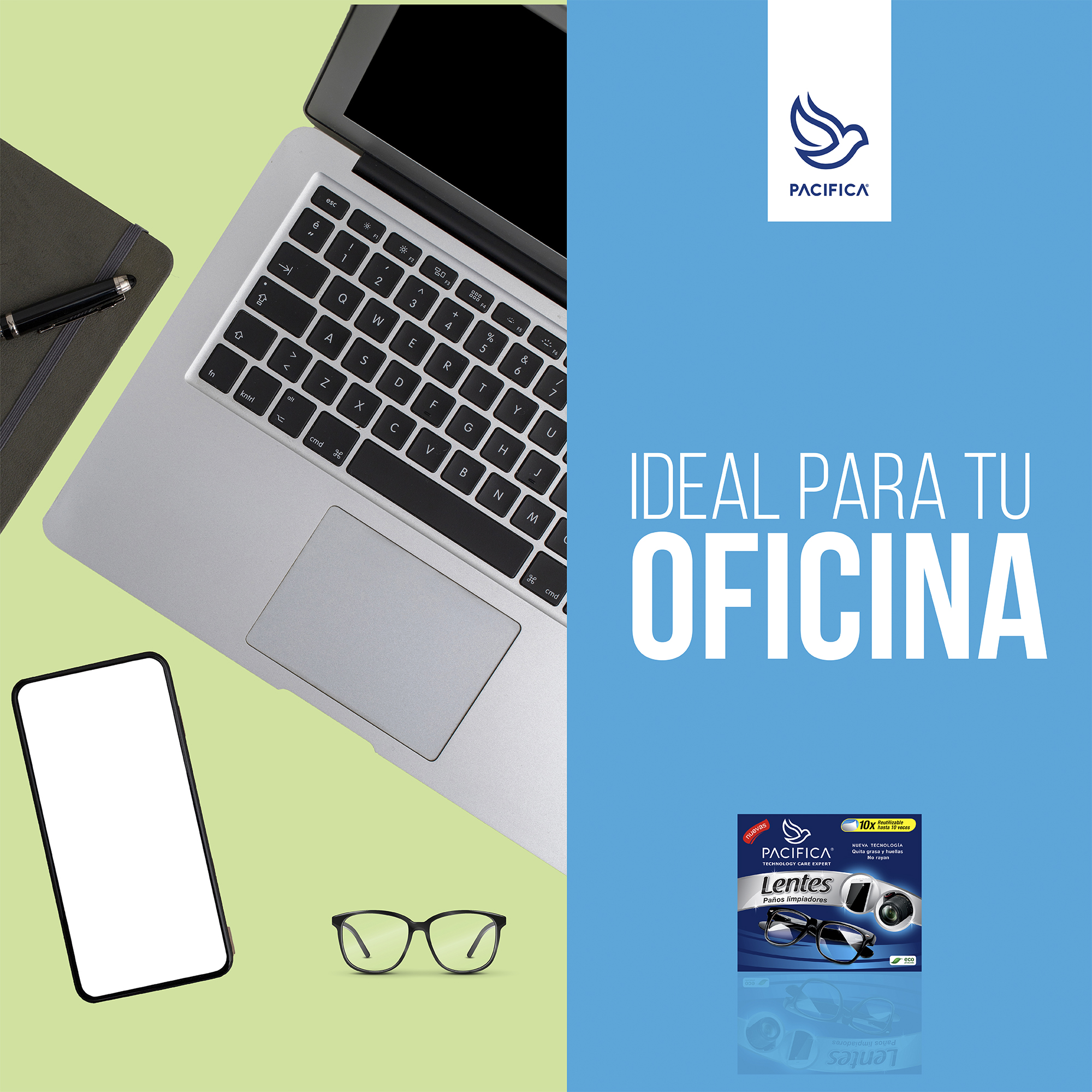 Paños Secos Pacifica Limpia Lentes 60 Paños